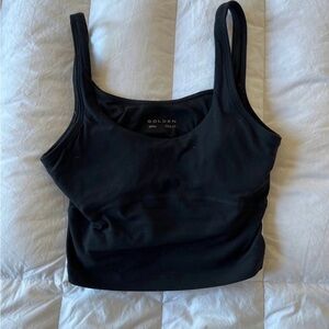 Aritzia Golden Butter Bound Black Sports Tank